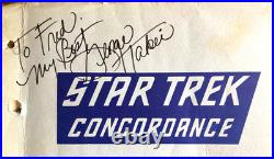 1973 GEORGE TAKEI AUTOGRAPHED STAR TREK CONCORDANCE sci-fi television show book