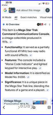 1976 Mego Star Trek Command Communication Console with inner packing, no reserve