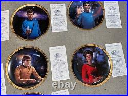 1991 Hamilton Collection Star Trek Original Series 7pc. Crew Plate Set-Mint