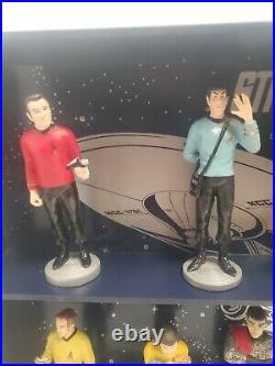 1992 Danbury Mint. Star Trek Figure Collection 10 Characters and shelf