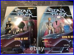 2 STAR TREK Voyager SEVEN OF NINE Silver Uniform/Drone ACTION FIGURES Vintage