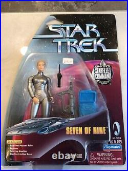 2 STAR TREK Voyager SEVEN OF NINE Silver Uniform/Drone ACTION FIGURES Vintage