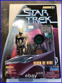 2 STAR TREK Voyager SEVEN OF NINE Silver Uniform/Drone ACTION FIGURES Vintage