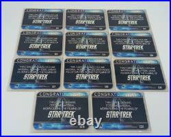 2009 Star Trek Movie Costume Card Set CC1-CC11 Kirk Spock Uhura McCoy Chekov