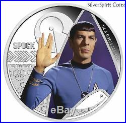 2015 STAR TREK SPOCK THE ORIGINAL SERIES Silver Proof Coin