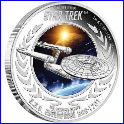 2015 Star Trek Original USS Enterprise NCC-1701 1oz Silver Proof Coin Tuvalu COA