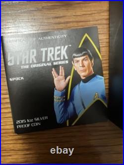 2015 Star Trek Spock Original Series 1oz Silver Proof with # COA