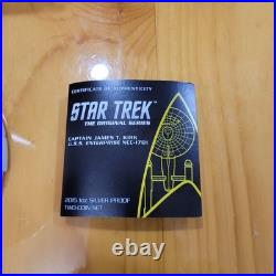 2015 Star Trek The Original Series Enterprise Kirk 1oz Silver Proof 2 Coin set