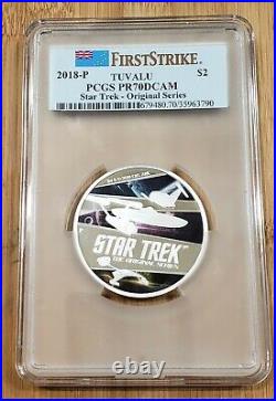 2018 Tuvalu 2 oz Star Trek The Original Series Silver Proof Coin PCGS PF70DCAM