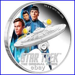 2019 Star TrekT Original EnterpriseT & Crew Silver Coin Tuvalu 2 oz Proof