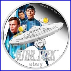 2019 Star TrekT Original EnterpriseT & Crew Silver Coin Tuvalu 2 oz Proof