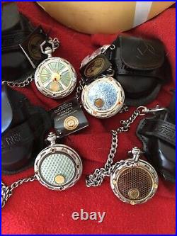 4 Star Trek Collector's Pocket Watch's (Franklin Mint) & Display Board