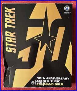 ANOVOS Star Trek 50th Anniversary Velour Tunic Command Gold Sz L NEW in Box ANOVOS Star Trek 50th Anniversary Velour Tunic Command Gold Sz L NEW in Box