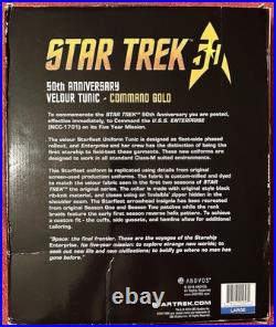 ANOVOS Star Trek 50th Anniversary Velour Tunic Command Gold Sz L NEW in Box ANOVOS Star Trek 50th Anniversary Velour Tunic Command Gold Sz L NEW in Box