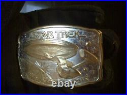 (AUTOGRAPHED) STAR TREK BELT BUCKLE 200TH ANNi. USS ENTERPRISE 1983 #926