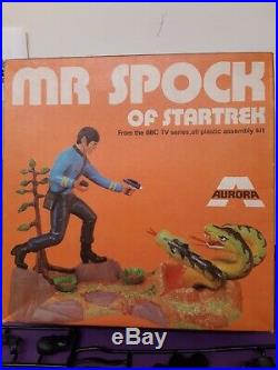Aurora Startrek model Spock kit original 1970s complete made in Bexhill uk