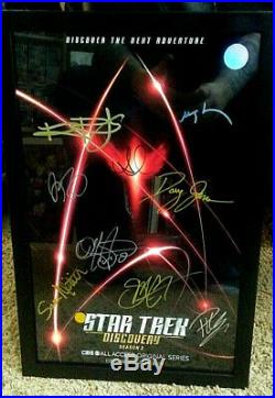 Autographed Poster 11x17 Framed Cast of Star Trek Discovery Tv Series + COA