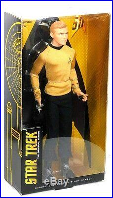 Barbie Black Label Star Trek 50th Anniversary Kirk Spock Uhura 3 Doll Set