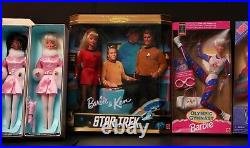 Barbie Dolls Mattel Lot of 8. Winter, Star Trek, 2001, Jean, Groovin, Ken