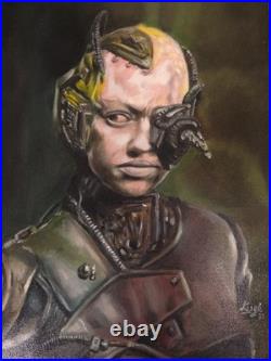 Borg Seven Of Nine Star Trek Oil Painting On 16x12 Canvas