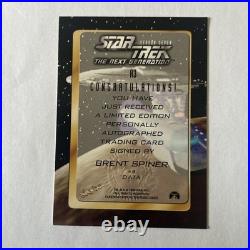 Brent Spiner Signed 1999 Star Trek TNG Season 7 Trading Card Data