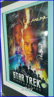 Cast Autographed Poster Of STAR TREK FIRST CONTACT 16x20 + C. O. A