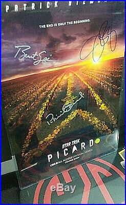 Cast Autographed Poster STAR TREK PICARD Patrick Stewart, Spiner 11x17 + COA