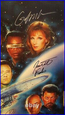 Cast Autographed Poster Star Trek TNG Tv Series 11x17 + COA