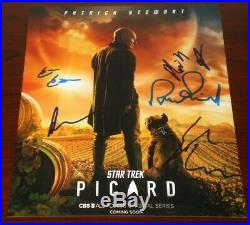 Cast Signed Star Trek Picard Poster 8x10 Photo By 5 Auto Coa Stewart Cabrera ++