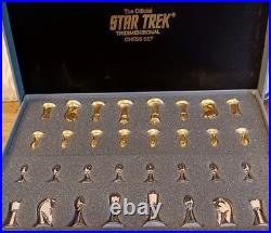 Chess STAR TREK Black Friday Sale Franklin mint Gold & Silver 3D Chess Set board