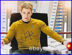 Chris Pine Autographed 11x14 Photo Star Trek Signed Beckett BAS Witnessed