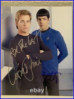 Chris Pine & Zachary Quinto Signed Star Trek 8x10 Photo ASA