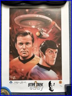 Classic Star Trek Lithograph Brian Rood Signed with COA remarked Spock head