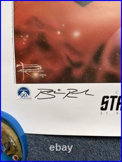 Classic Star Trek Lithograph Brian Rood Signed with COA remarked Spock head