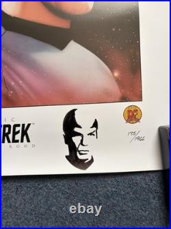 Classic Star Trek Lithograph Brian Rood Signed with COA remarked Spock head