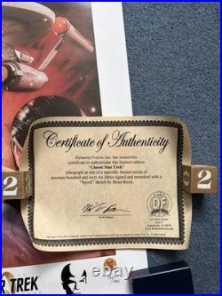 Classic Star Trek Lithograph Brian Rood Signed with COA remarked Spock head