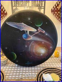 Claus Andersen SIGNED DATED ORIGINAL Acrylic Painting 24 Diameter Star Trek