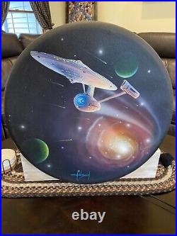 Claus Andersen SIGNED DATED ORIGINAL Acrylic Painting 24 Diameter Star Trek