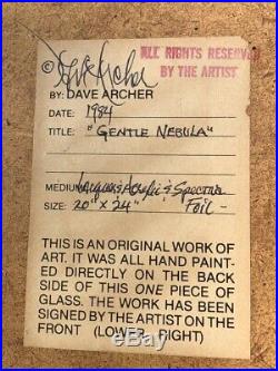 DAVE ARCHER SIGNED REVERSE GLASS Painting Gentle Nebula 1984 STAR TREK ART