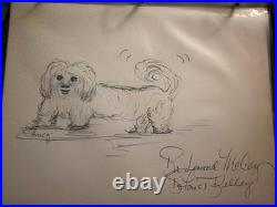 DeForest Kelley Original Dog Sketch Signed Leonard McCoy Star Trek