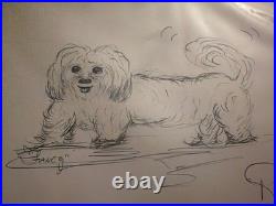 DeForest Kelley Original Dog Sketch Signed Leonard McCoy Star Trek