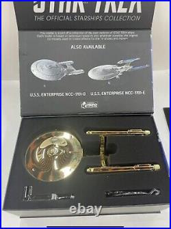 Eaglemoss Star Trek XL TOS ENTERPRISE 18K GOLD NEW