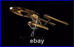 Eaglemoss Star Trek XL TOS ENTERPRISE 18K GOLD NEW