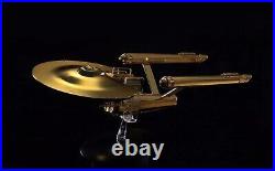 Eaglemoss Star Trek XL TOS ENTERPRISE 18K GOLD NEW