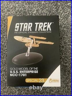 Eaglemoss Star Trek starships 23 USS Enterprise NCC-1701 gold colour NO BOOK