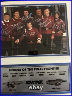 Framed Limited Edition Star Trek Original Cast (7) Signed Autograph Photo Plaque