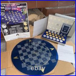 Franklin Mint Plated Gold & Silver Star Trek Checkers Set Draughts cert