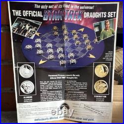 Franklin Mint Plated Gold & Silver Star Trek Checkers Set Draughts cert