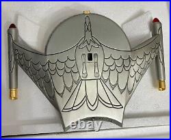 Franklin Mint Star Trek 1990 Pewter Romulan Bird of Prey Cruiser withstand withCOA