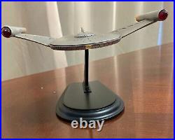 Franklin Mint Star Trek 1990 Pewter Romulan Bird of Prey Cruiser withstand withCOA